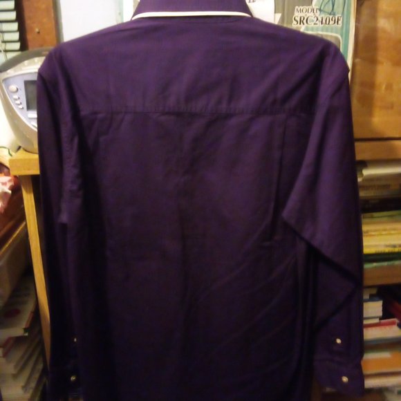 1 VINTAGE NEW BUGLE BOY LS BUTTON DOWN DRESS SHIRT MAROON SZ. SMALL - Picture 2 of 5